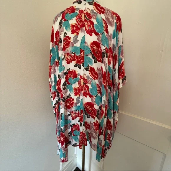 L.I.F.E. Love Is For Eternity Floral Kimono Duster Oversized L - Picture 2 of 9